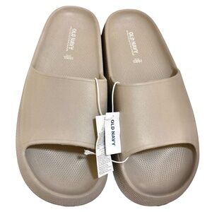 OLD NAVY Single Strap Platform Slide Sandals in Tan NEW!